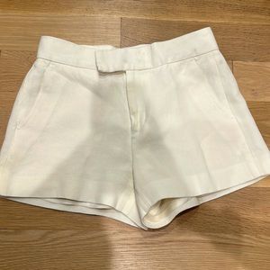 White linen shorts
